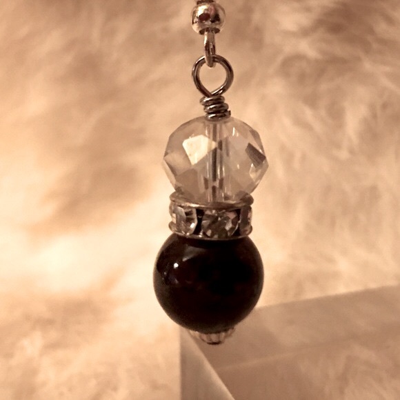 Snakeskin Quartz with Antique Crystal earrings Artesian Handmade - Picture 6 of 6